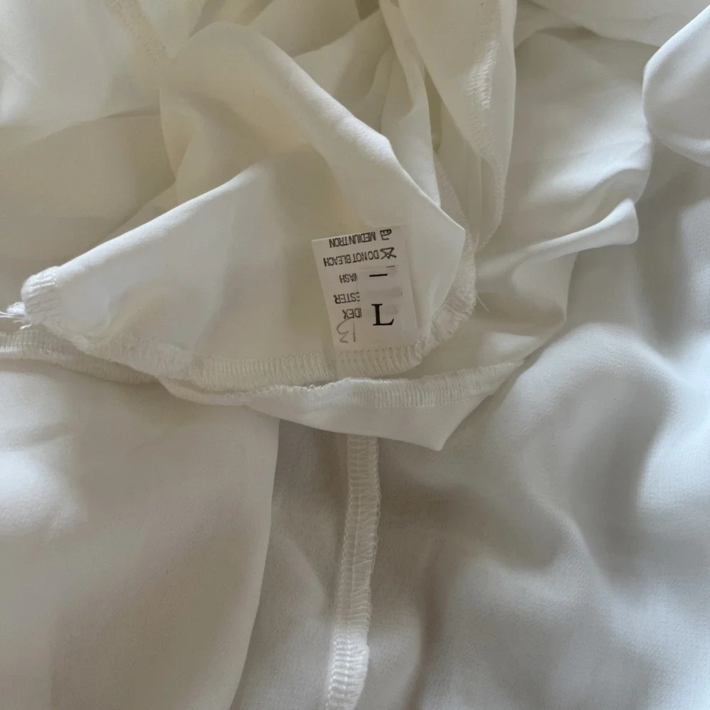 White Layered Ruffle Dress Size Large - Picture 9 of 9